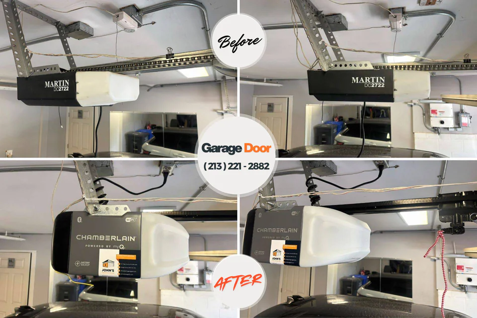 Before and after: garage door repair Port Charlotte, FL